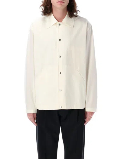 Jil Sander Organic Cotton Denim Shirt In White