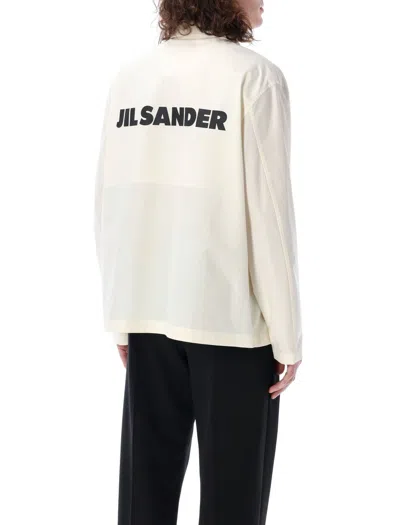 Jil Sander Organic Cotton Denim Shirt In White