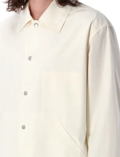 Jil Sander Organic Cotton Denim Shirt In White