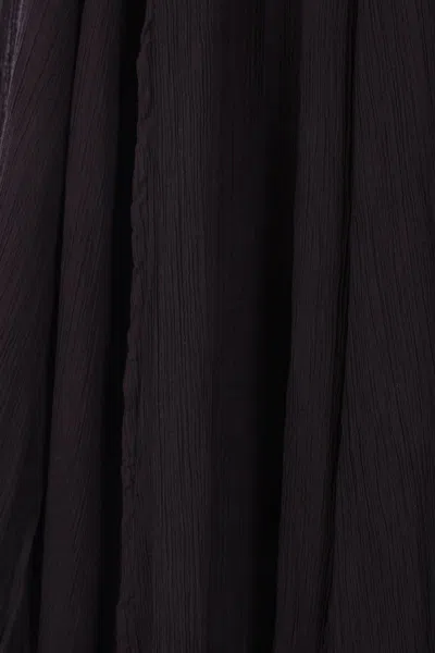 Maria Calderara Pleated Long-sleeve Dress In Black