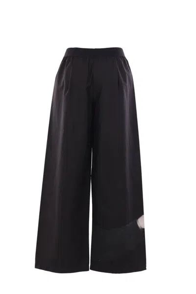 Maria Calderara Cotton Trousers In Black
