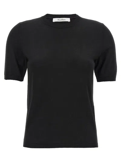 Max Mara Essential Slim Fit Wool Shirt With Puff Sleeves In Black
