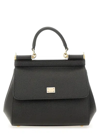 Dolce & Gabbana Black Structured Black Shoulder Bag In Black