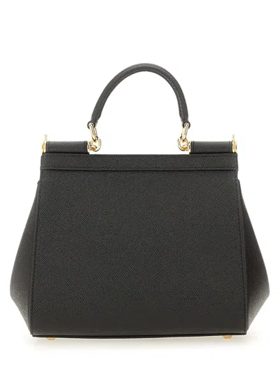 Dolce & Gabbana Black Structured Black Shoulder Bag In Black