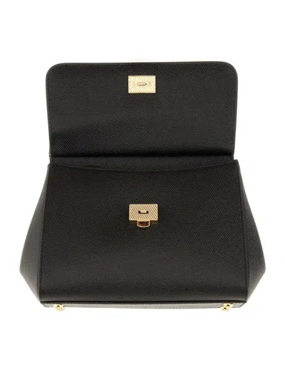 Dolce & Gabbana Black Structured Black Shoulder Bag In Black