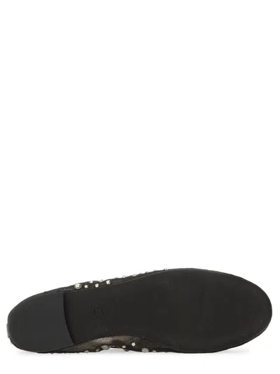 Tory Burch Black Ballet Flats With All-over Crystals Application In Tech Fabric Woman In Black