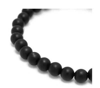 Alexander Mcqueen Skull Beaded Elastic Bracelet In Black