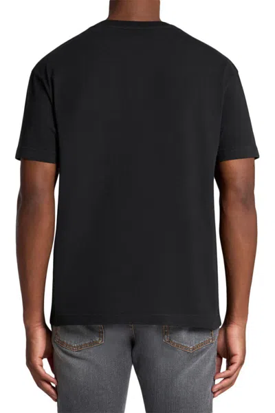 Etro Pegaso Embroidered T-shirt Short Sleeves In Black