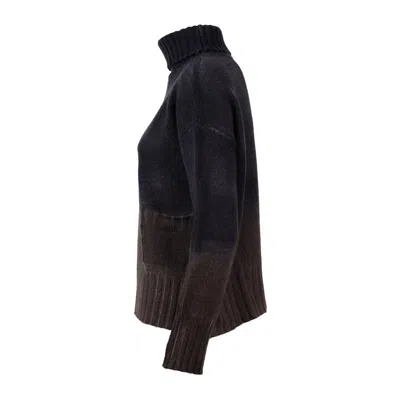 Base Airbrushed Shaded Turtleneck Sweater In Multi