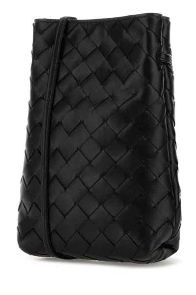 Bottega Veneta Leather Smartphone Case In Black