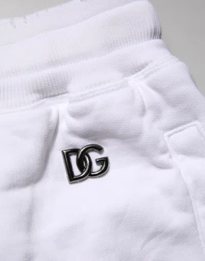 Pre-owned Dolce & Gabbana White Ripped Mid Waist Casual Bermuda Men's Short ()