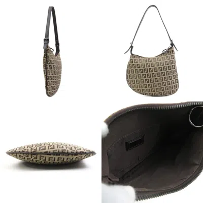 Pre-owned Fendi Brown Canvas Leather Shoulder Bag ()