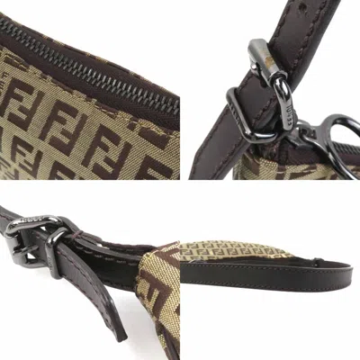 Pre-owned Fendi Brown Canvas Leather Shoulder Bag ()