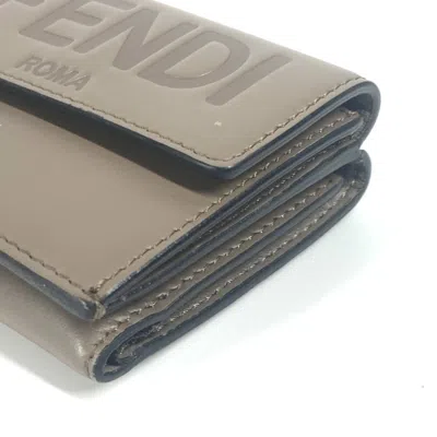 Pre-owned Fendi Brown Leather Wallet (tri-fold) ()