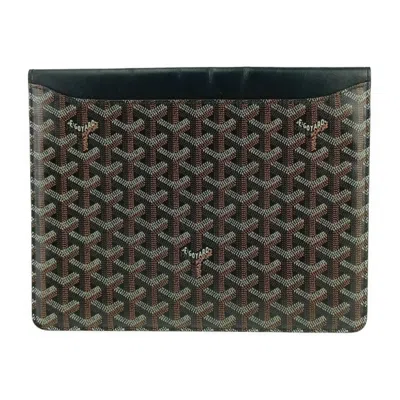 Pre-owned Goyard Black Pvc Leather Clutch Bag Handbag ()