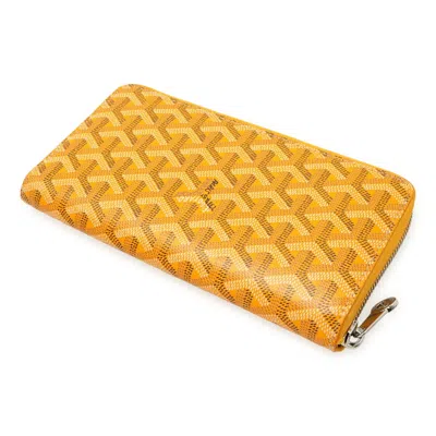 Pre-owned Goyard Yellow Pvc Leather Long Wallet (bi-fold) ()