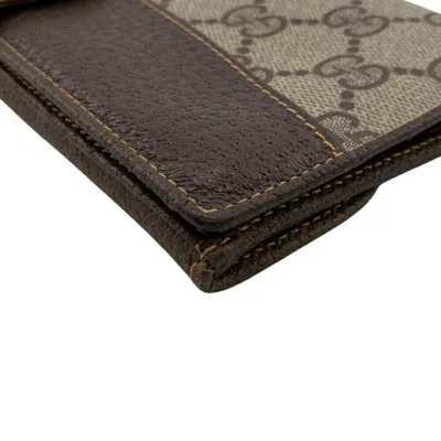 Pre-owned Gucci Beige Brown Pvc Long Wallet (bi-fold) () In Multi