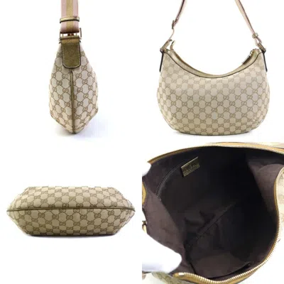 Pre-owned Gucci Beige Gold Gg Canvas Shoulder Bag ()