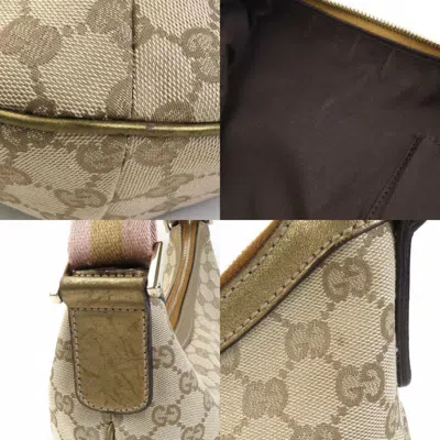 Pre-owned Gucci Beige Gold Gg Canvas Shoulder Bag ()