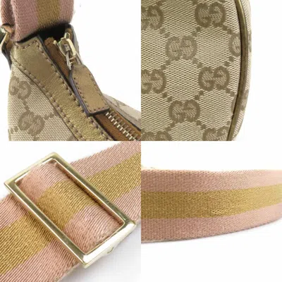 Pre-owned Gucci Beige Gold Gg Canvas Shoulder Bag ()