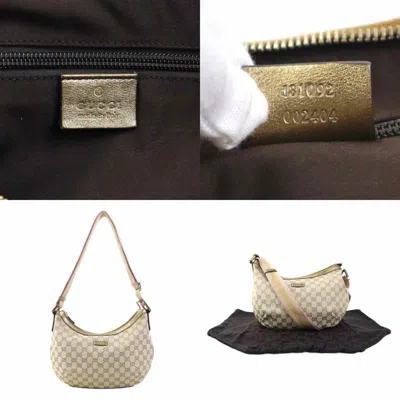 Pre-owned Gucci Beige Gold Gg Canvas Shoulder Bag ()