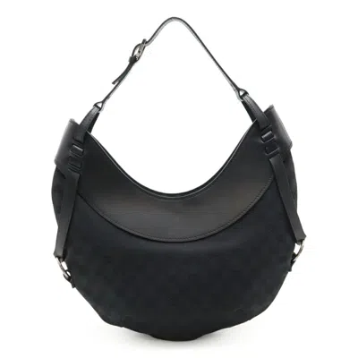 Pre-owned Gucci Black Canvas Leather Shoulder Bag ()