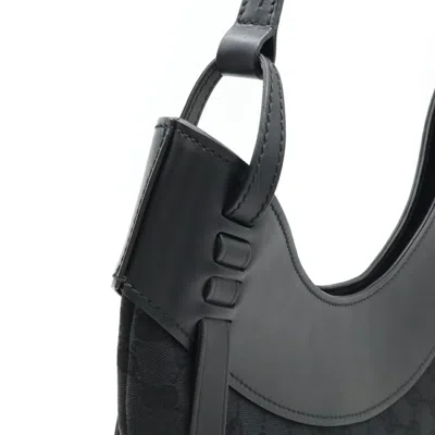 Pre-owned Gucci Black Canvas Leather Shoulder Bag ()