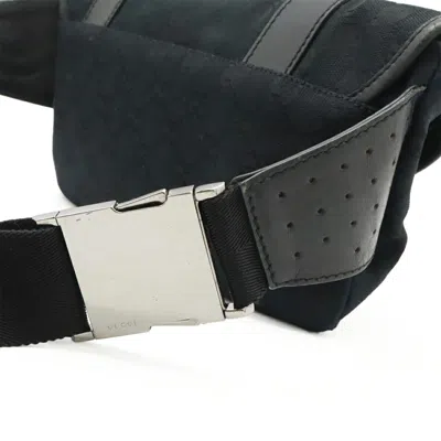 Pre-owned Gucci Black Gg Canvas Leather Pouch Sling Bag ()