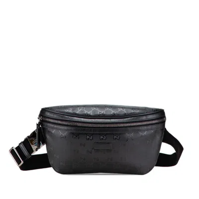 Pre-owned Gucci Black Pvc Leather Fanny Pack Sling Bag ()