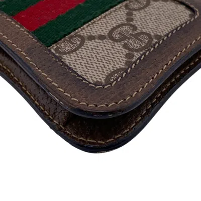 Pre-owned Gucci Brown Canvas Leather Coin Purse/coin Case ()