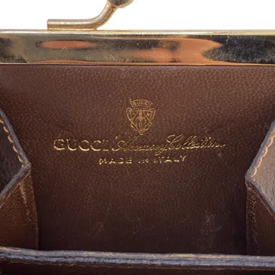 Pre-owned Gucci Brown Canvas Leather Coin Purse/coin Case ()