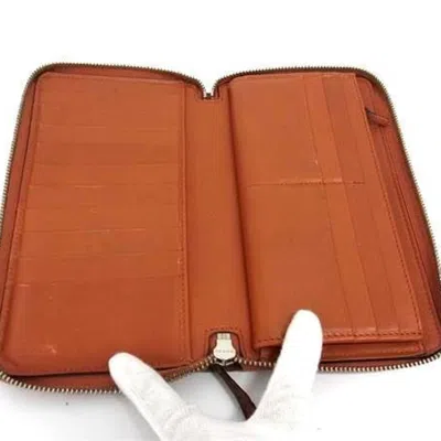 Pre-owned Gucci Brown Leather Long Wallet (bi-fold) ()