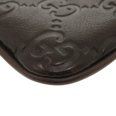 Pre-owned Gucci Brown Leather Coin Purse/coin Case ()