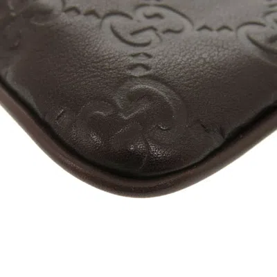 Pre-owned Gucci Brown Leather Coin Purse/coin Case ()