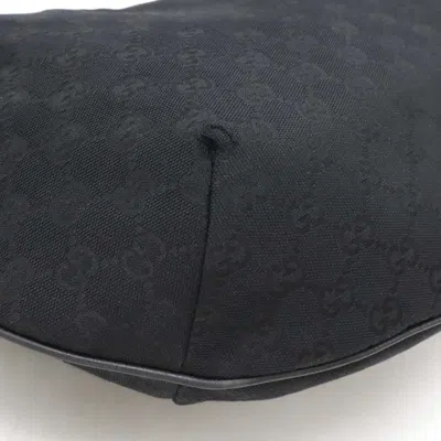 Pre-owned Gucci Gg Canvas Black Gg Canvas Leather Shoulder Bag ()