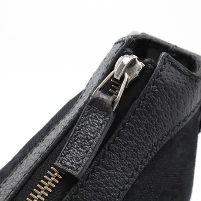 Pre-owned Gucci Gg Canvas Black Gg Canvas Leather Shoulder Bag ()