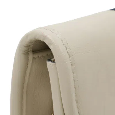 Pre-owned Gucci Ivory Navy Red Color Leather Clutch Bag Shoulder Bag ()