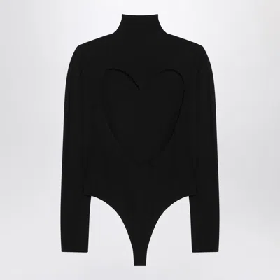 Alaïa Alaia Black Jersey Heart-cut Bodysuit Women In Black