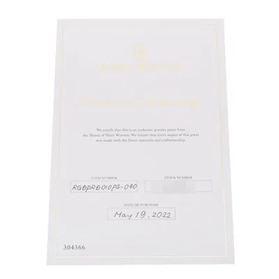 Pre-owned Harry Winston Silver Platinum Band Ring ()