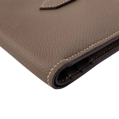 Pre-owned Hermes Beige Etoupe Gray Wallet (bi-fold) ()