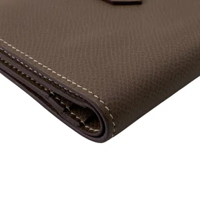 Pre-owned Hermes Beige Etoupe Gray Wallet (bi-fold) ()