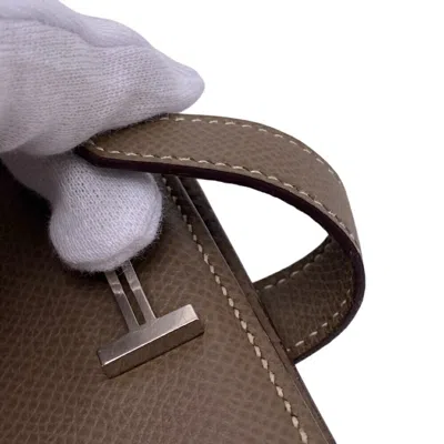Pre-owned Hermes Beige Etoupe Gray Wallet (bi-fold) ()