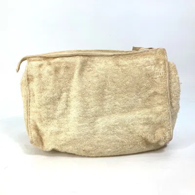 Pre-owned Hermes Beige Pile Fabric Clutch Bag Pouch ()