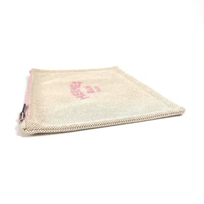 Pre-owned Hermes Beige Pink Canvas Clutch Bag ()