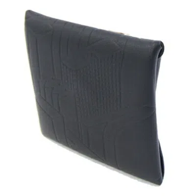 Pre-owned Hermes Black Barenia Leather Coin Purse/coin Case ()