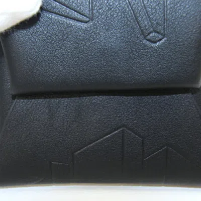 Pre-owned Hermes Black Barenia Leather Coin Purse/coin Case ()