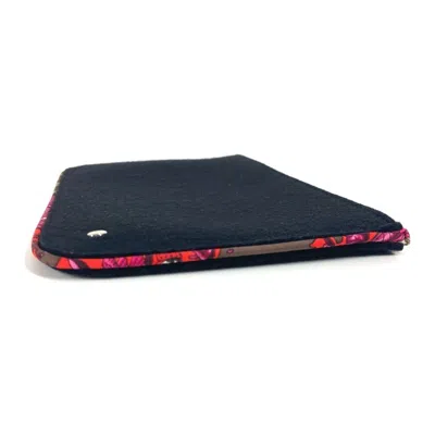 Pre-owned Hermes Black Felt Silk Clutch Bag Pouch ()