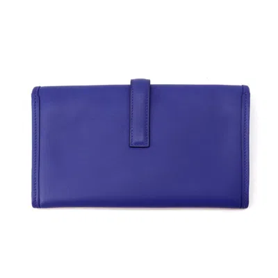 Pre-owned Hermes Blue Electric Swift Leather Coin Purse/coin Case ()