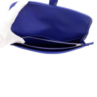 Pre-owned Hermes Blue Electric Swift Leather Coin Purse/coin Case ()
