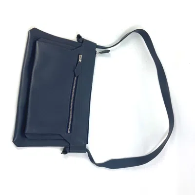 Pre-owned Hermes Blue Nuit Navy Leather Shoulder Bag ()